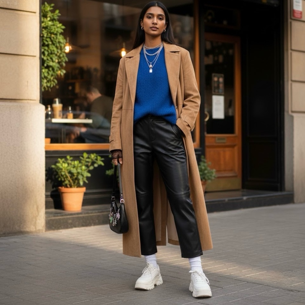 Spanx leather like slim straight pants